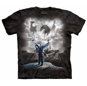 Pánské batikované triko The Mountain - Vyvolávání bouře - černé Velikost: XXL