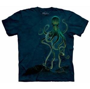 Pánské batikované triko The Mountain - Zelená chobotnice - Octopus - zelené Velikost: S