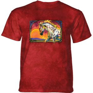 Pánské batikované triko The Mountain Sun Horse - červená Velikost: L