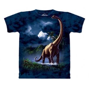 Pánské batikované triko The Mountain  Brachiosaurus - modrá Velikost: L
