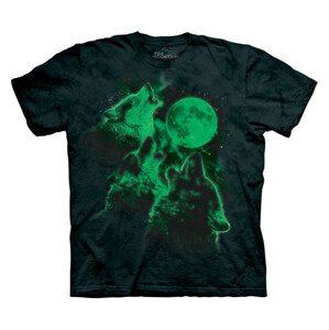 Pánské batikované triko The Mountain - svítící -  Wolf Moon Velikost: L