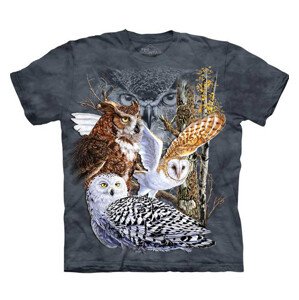Pánské batikované triko The Mountain - Find 11 Owls Velikost: L