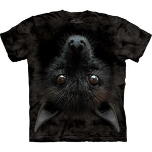 Pánské batikované triko The Mountain - Bat Head - černé Velikost: XXXL