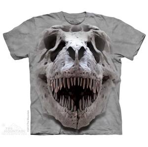 Pánské batikované triko The Mountain - T-Rex Big Skull - šedé Velikost: 5XL