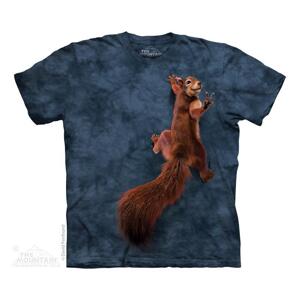 Pánské batikované triko The Mountain - Peace Squirrel - modré Velikost: XXL