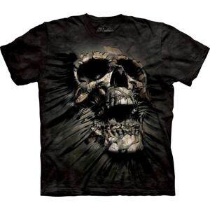 Pánské batikované triko The Mountain - Breakthrough Skull - černé Velikost: L