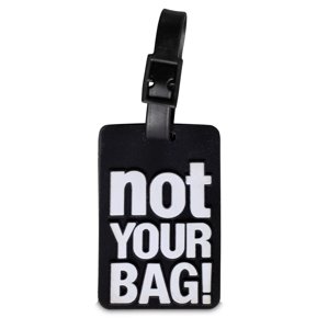 WORLDPACK jmenovka na zavazadla s nápisem NOT YOUR BAG!- černá
