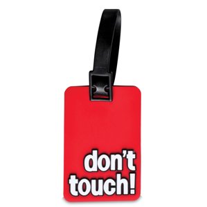 WORLDPACK jmenovka na zavazadla s nápisem don't touch!- červená