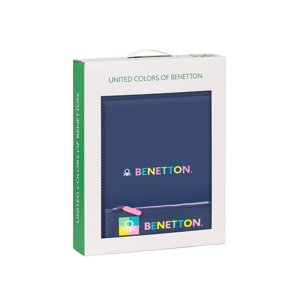Safta dárkový set Benetton "Cool" - desky, notes a penál - modrý