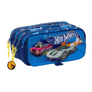 SAFTA tříkomorový penál Hot Wheels - modrý