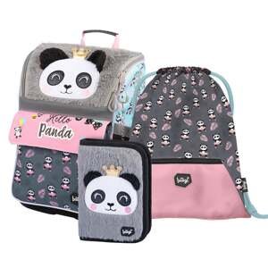 Školní 3 set - aktovka, penál, sáček BAAGL Zippy Panda - 18 L