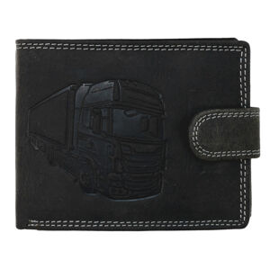 WILD Luxusní pánská peněženka s přezkou Kamion - černá