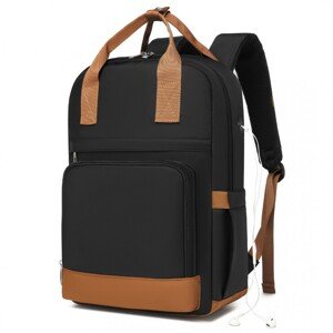 Moderní batoh na notebook 15,6" Kono Casual - černo-hnědý