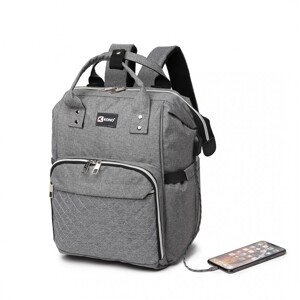 (VADA) Přebalovací batoh na kočárek Kono s USB portem - šedý - PROŘÍZLÝ