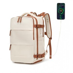 Kono multifunkční batoh s USB portem - béžově hnědý - 25L