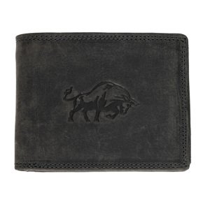 HL Luxusní kožená peněženka s býkem - černá