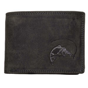 HL Luxusní kožená peněženka s kaprem - černá