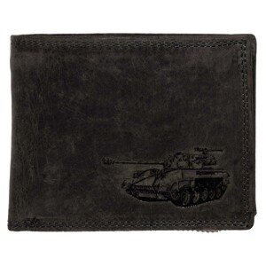 HL Luxusní kožená peněženka s tankem - černá