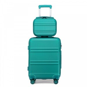 Kono cestovní kufr na kolečkách s kosmetickým kufříkem ABS - 8L/49L - tyrkysová