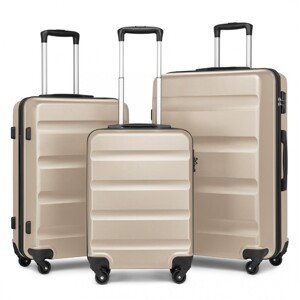 Kono 3dílná lehká sada kufrů z ABS Hardshell - zlatá - 38L/71L/100L