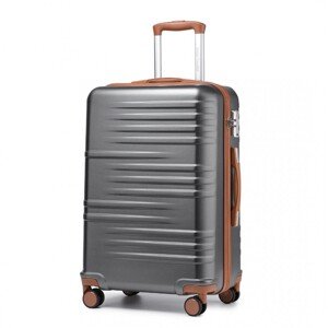 British Traveller odolný kufr ABS a PC -šedo hnědá-70L
