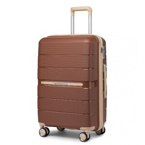 KONO British Traveller skořepinový kufr polypropylen - hnědá/apricot - 60L