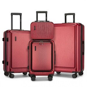 Sada 4 pevných kufrů KONO ABS+PC - 9.6/35.8/61.2/93.38 L - burgundy