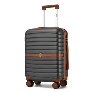 Cestovní kabinový kufr ABS+PC s pruhovaným vzorem Kono - 36 L - šedý