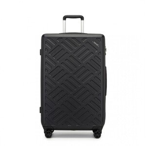Velký skořepinový kufr 85 L - Geometrický vzor -  ABS+PC - Supercase - černý