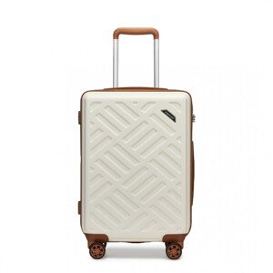 Kabinový skořepinový kufr 31 L - Geometrický vzor -  ABS+PC - Supercase - béžový