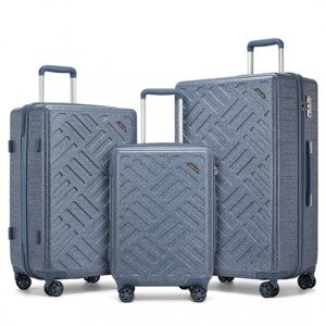 Sada kufrů Supercase 3 ks - Geometrický vzor ABS+PC - 31/56/85 L - džínově modrá