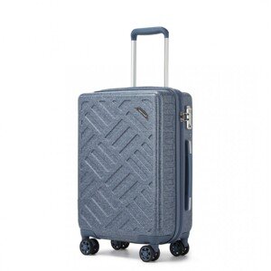 Kabinový skořepinový kufr 31 L - Geometrický vzor - ABS+PC - Supercase - džínově modrý