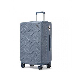 Střední skořepinový kufr 56 L - Geometrický vzor -  ABS+PC - Supercase - džínově modrý