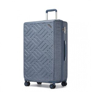 Velký skořepinový kufr 85 L - Geometrický vzor -  ABS+PC - Supercase - džínově modrý
