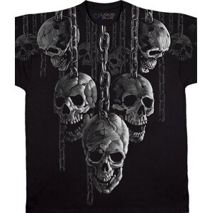 Liquid Blue Pánské bavlněné tričko Hanging Out Skulls - černé Velikost: XXL