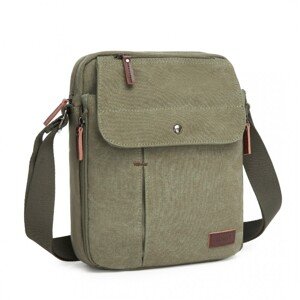 Crossbody plátěná taška KONO - zelená - 27 cm