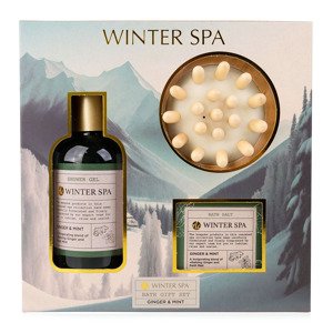 Koupelový set WINTER SPA v dárkovém balení a dřevěný masážní kartáč - ACCENTRA