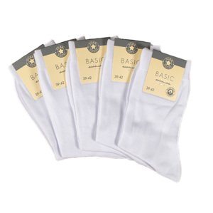 Star Socks Bavlněné ponožky SET 5 - Dámské bílé Velikost: 35-38