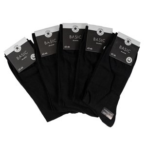 Star Socks Bavlněné ponožky SET 5 - Pánské černé Velikost: 39-42