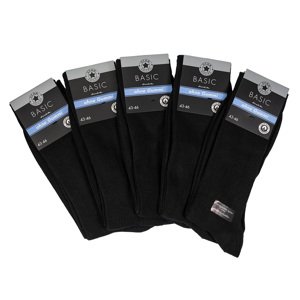 Star Socks bavlněné pánské ponožky SET 5 - černé Velikost: 47-50