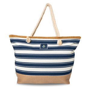 Versoli Collection Letní plážová taška - Modré pruhy - Kotva
