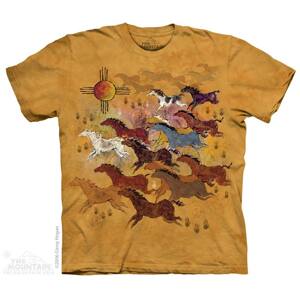 Pánské batikované triko The Mountain - Domorodé umění - hlinené Velikost: L