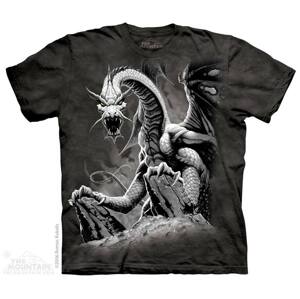 Pánské batikované triko The Mountain - Black Dragon - černé Velikost: L