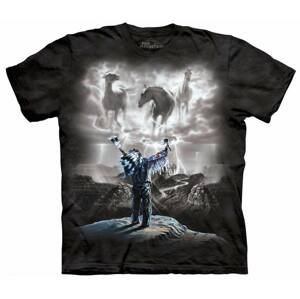 Pánské batikované triko The Mountain - Vyvolávání bouře - černé Velikost: XL