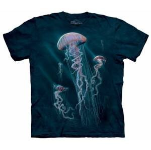Pánské batikované triko The Mountain - Mořské medůzy - Jellyfish - modré Velikost: S