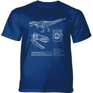 Pánské batikované triko The Mountain - T-REX BLUEPRINT - modré Velikost: XL