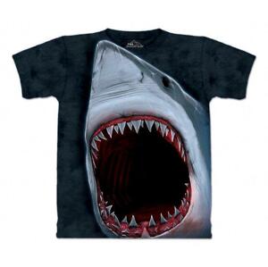 Pánské batikované triko The Mountain - Shark Bite - černé Velikost: M