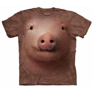 Pánské batikované triko The Mountain - Pig Face - hnědé Velikost: 4XL