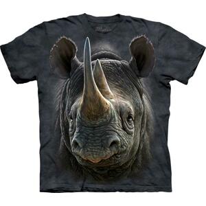 Pánské batikované triko The Mountain - Černý Nosorožec - černé Velikost: XL