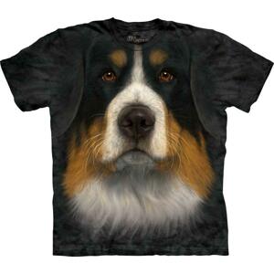 Pánské batikované triko The Mountain - Bernský Salašnický Pes - černé Velikost: XXL